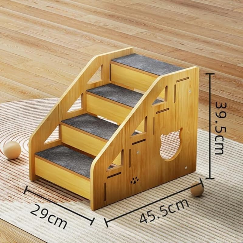 Amazon | AZIEBAY ステップ木製ペット用階段、高齢犬や猫がベッドや